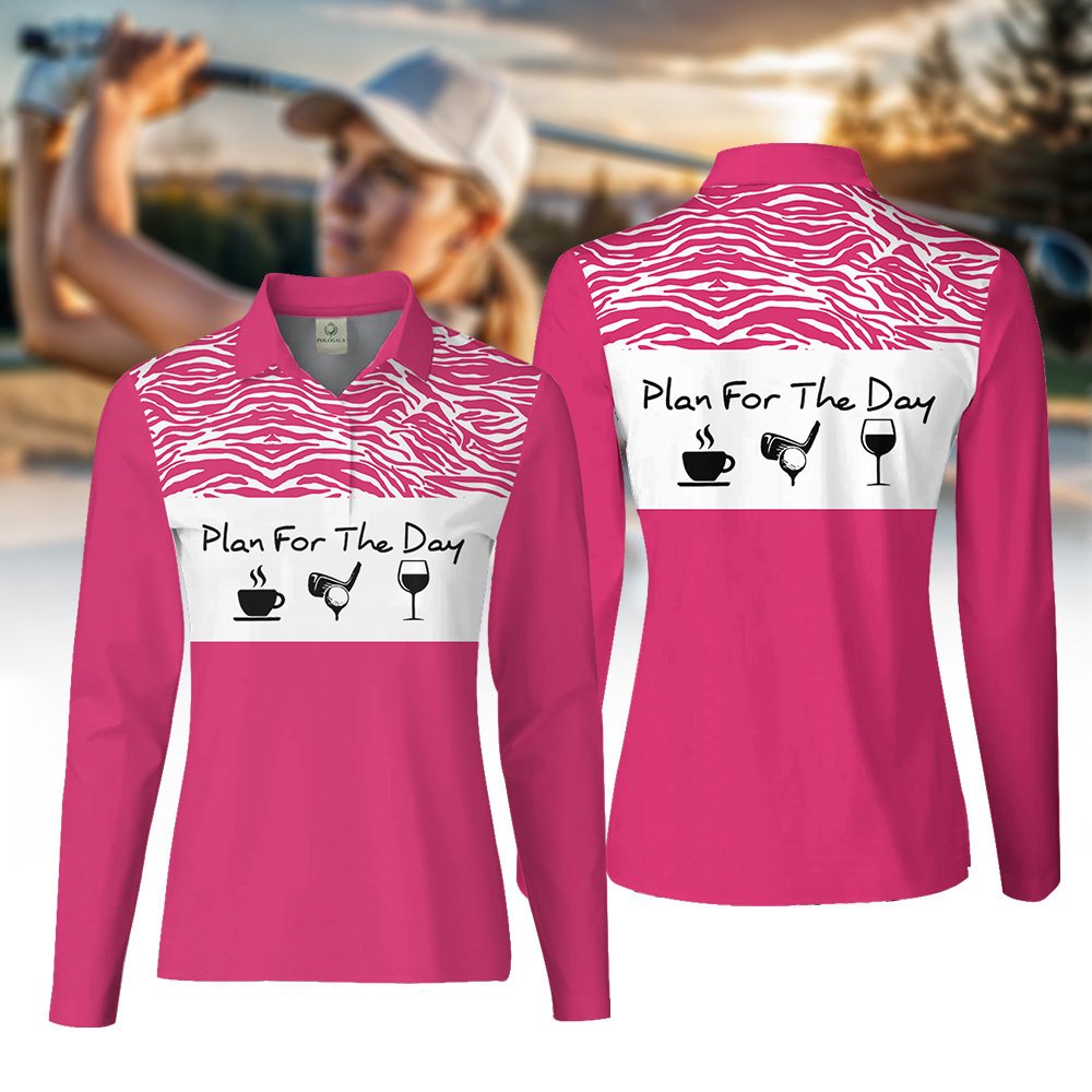 PLAN FOR THE DAY PINK GOLF Women Polo Shirt LLVH110101