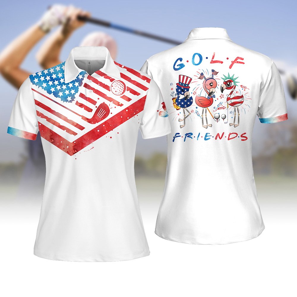 USA Golf Friends Flamingo Women Polo Shirt LVH250801