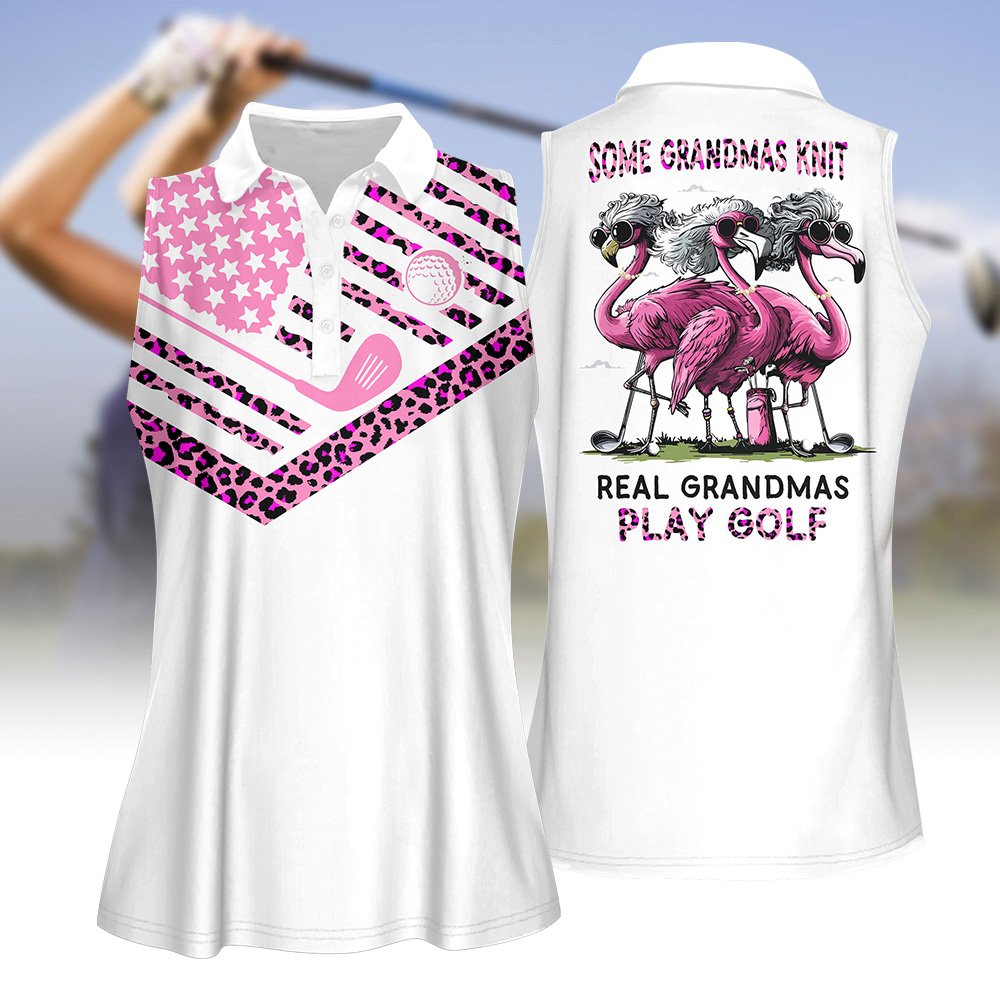 Some Grandmas Knit Real Grandmas Play Golf Women Polo Shirt LVH160901