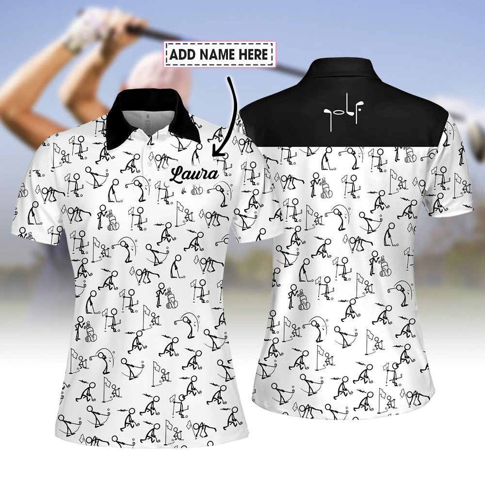 Stickfigures Playing Golf Women Polo Shirt LVH150101