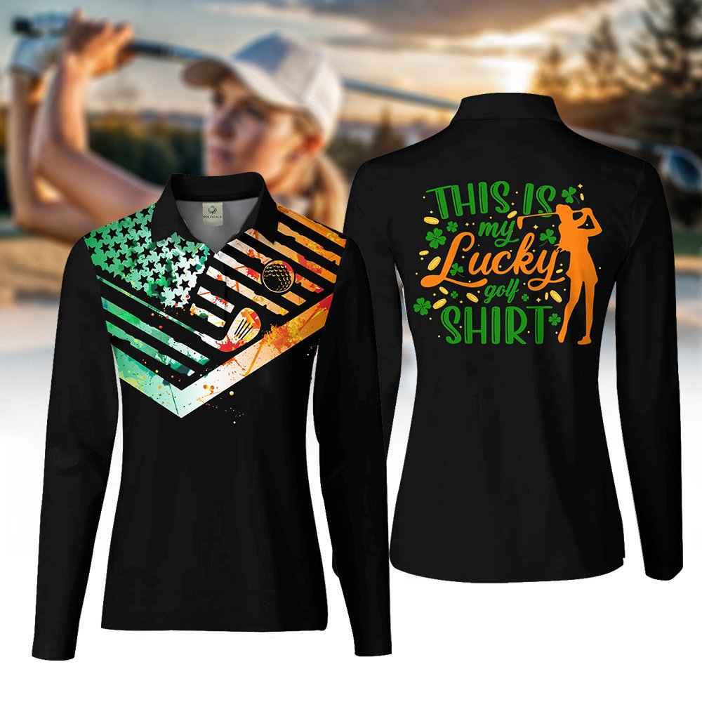 Black Version This Is My Lucky Golf Shirt ST Patrick's Day Women Golf Polo Shirt V2 LLVH250601