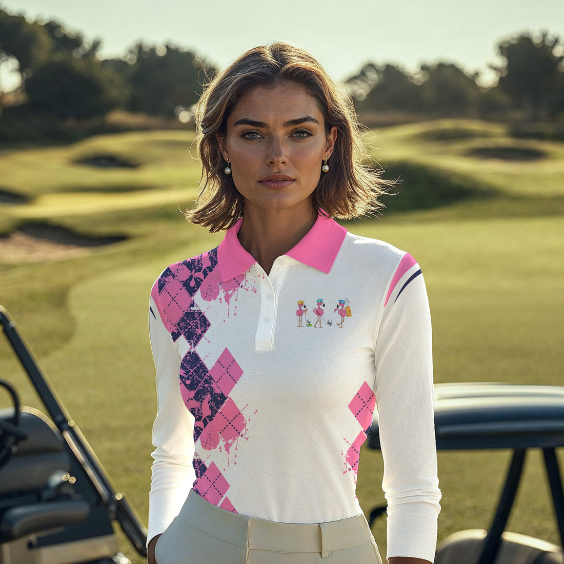 GOLF FRIENDS Flamingo Women Polo Shirt LLVH050101