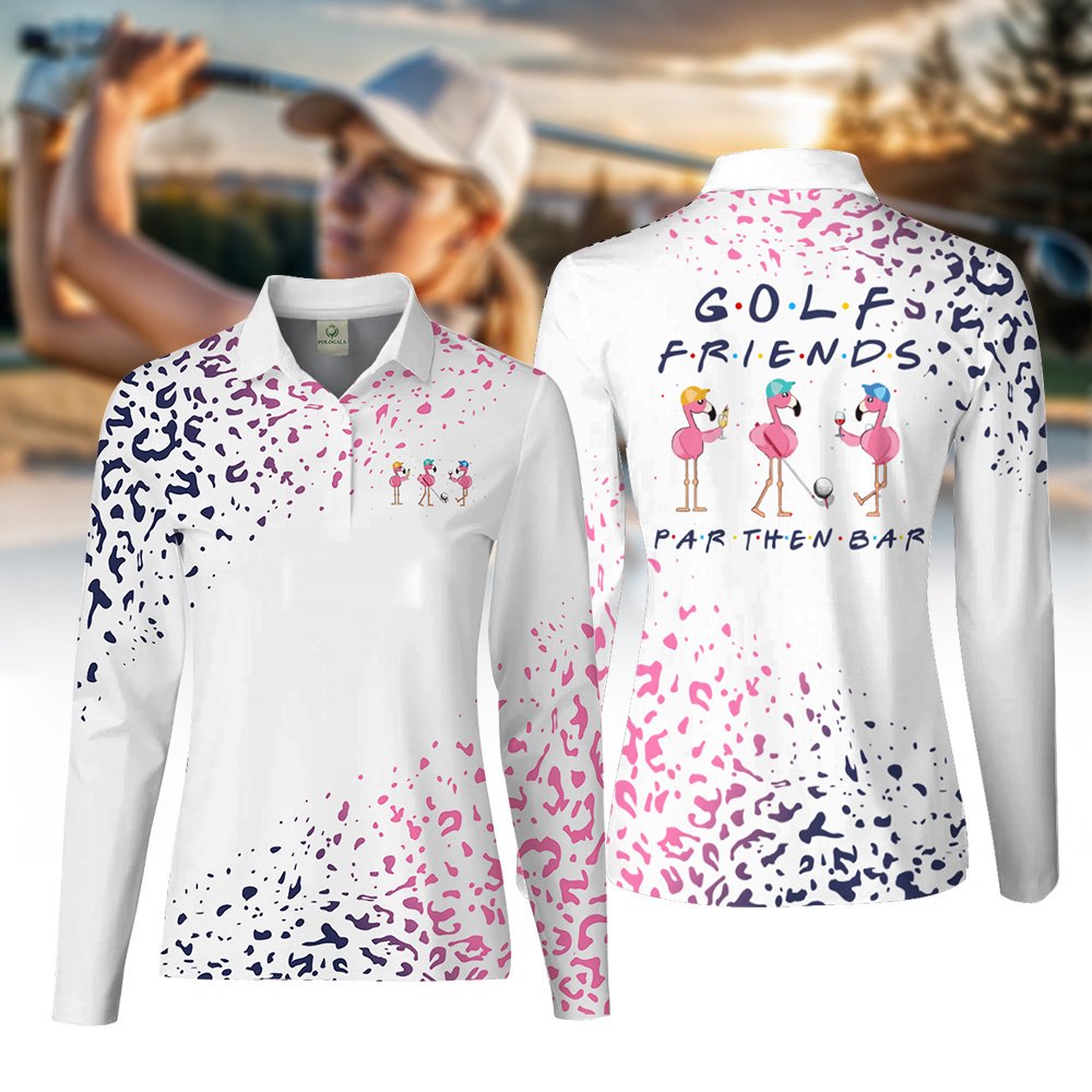 GOLF FRIENDS PAR THEN BAR LEOPARD FLAMINGO Women Polo Shirt LLVH060101