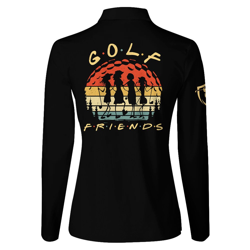 STRIPES LINE GOLF FRIENDS RETRO STYLE GOLF BALL WOMEN Polo Shirt LLVH200501