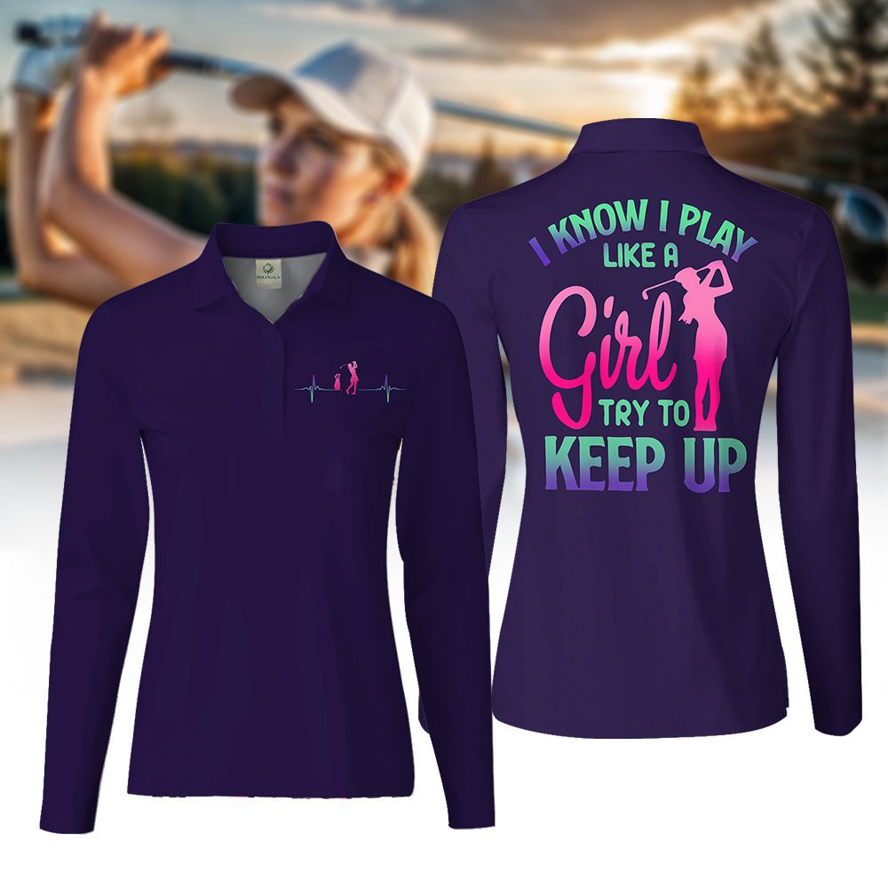 Gradient Play Like A Girl Women Polo Shirt LLVH170301