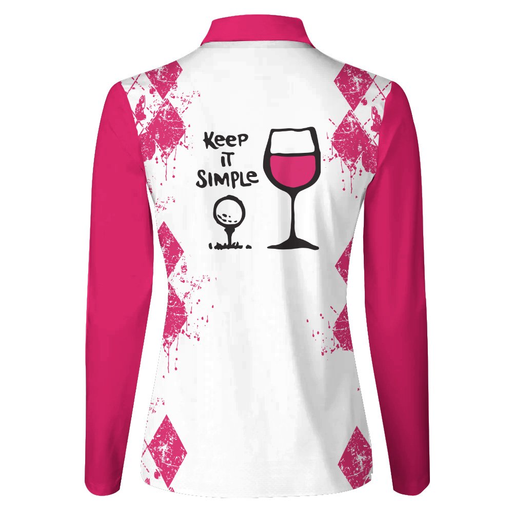 Keep It Simple Golf And Wine Women Polo Shirt LLVH070201