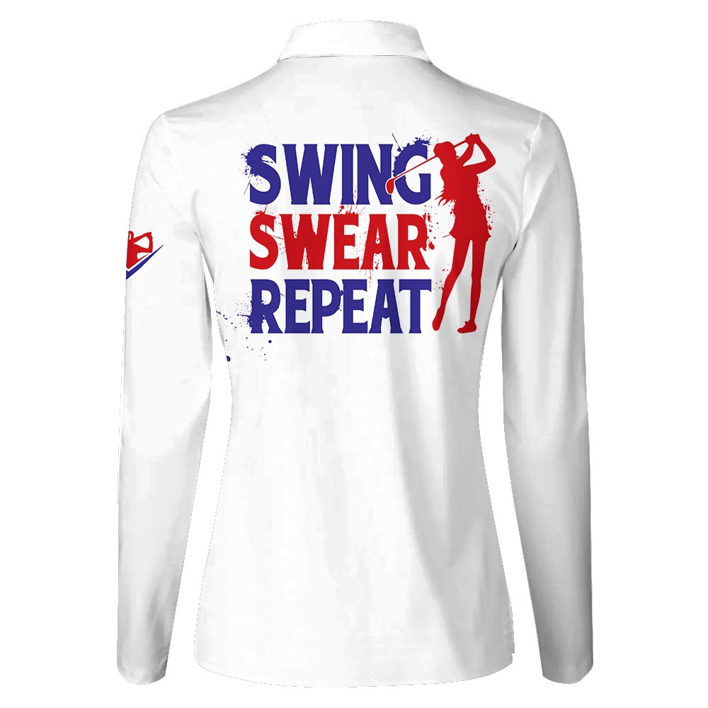 AMERICA FLAG SWING SWEAR REPEAT Women Polo Shirt LLVH130101