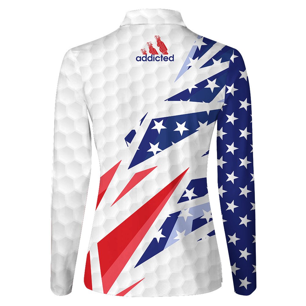 Addicted American Flag Abstract Women Polo Shirt LLVH080201