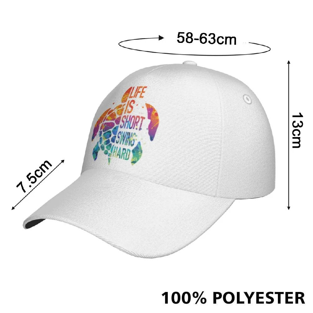 Ocean Turtle Water Color Life Is Short, Swing Hard Cap CVH060901