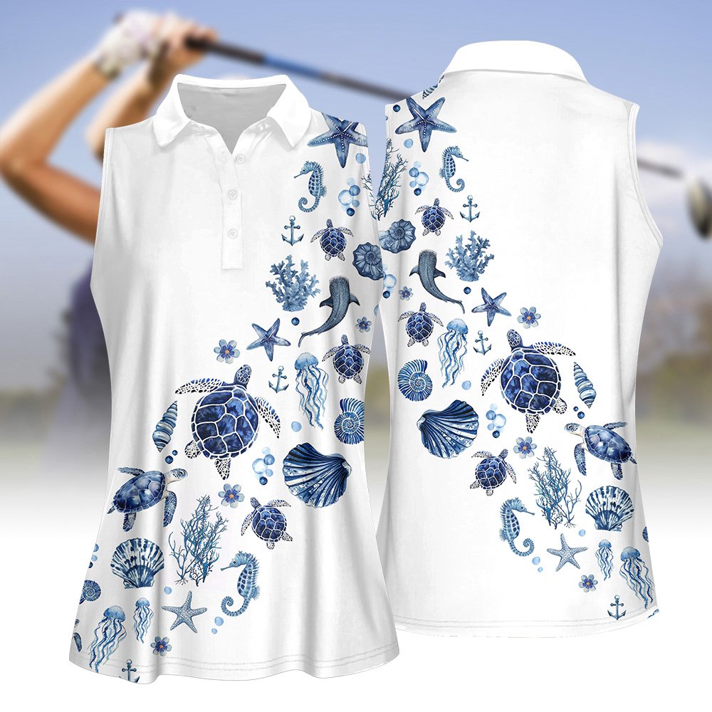Sea Family Blue Women Polo Shirt LVH080901