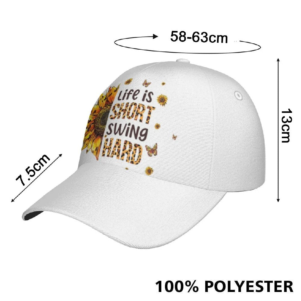 Leopard Sun Flowers Life is Short Swing Hard Cap CVH120901