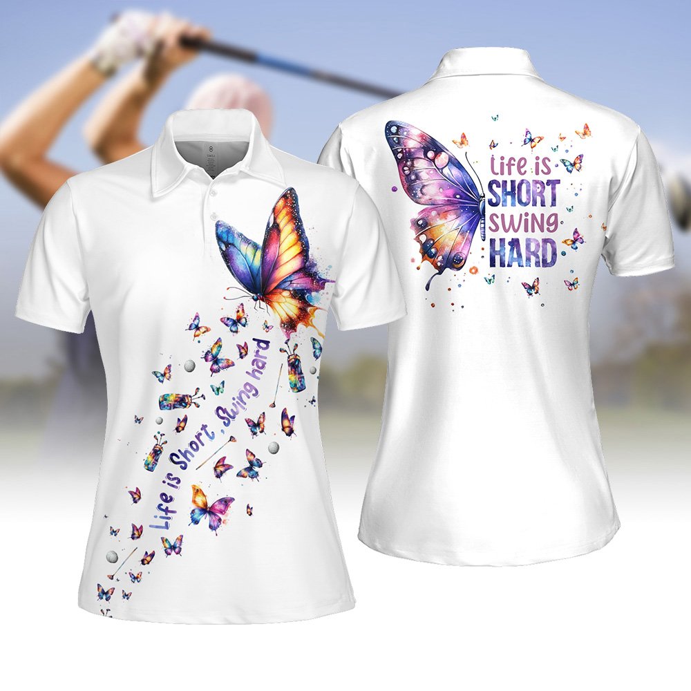 Butterfly Life is Short Swing Hard Women Polo Shirt LVH130901