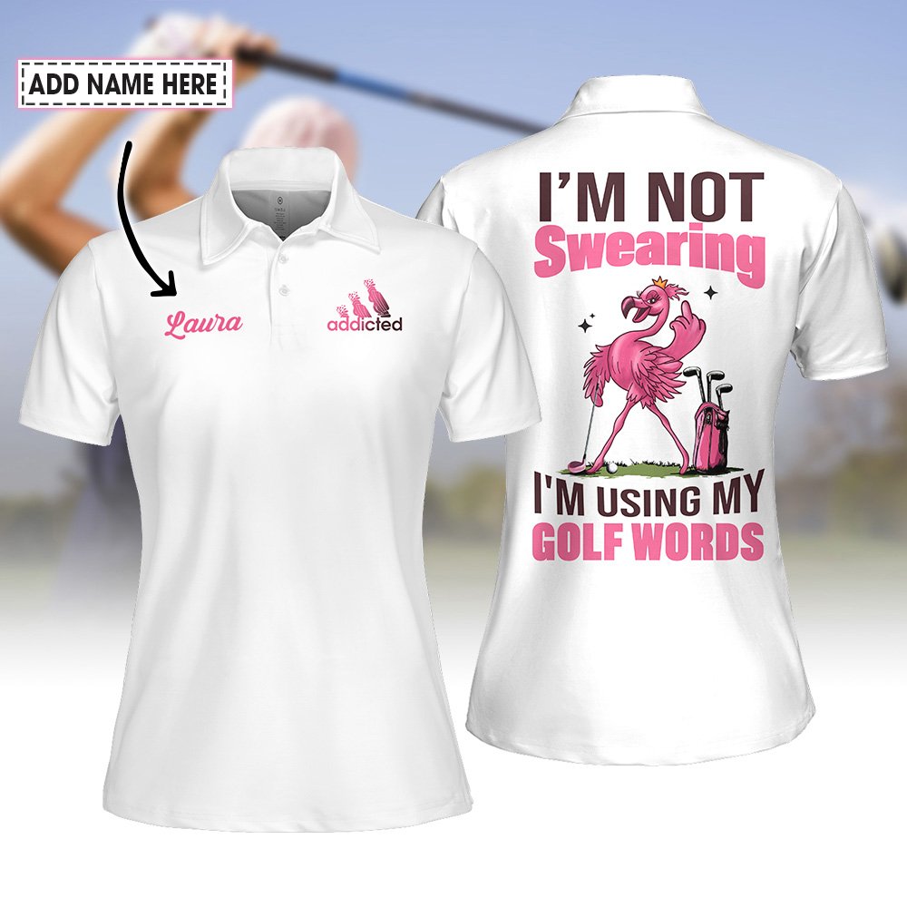 Flamingo I'm Not Swearing, I'm Using My Golf Words Women Polo Shirt LVH190901