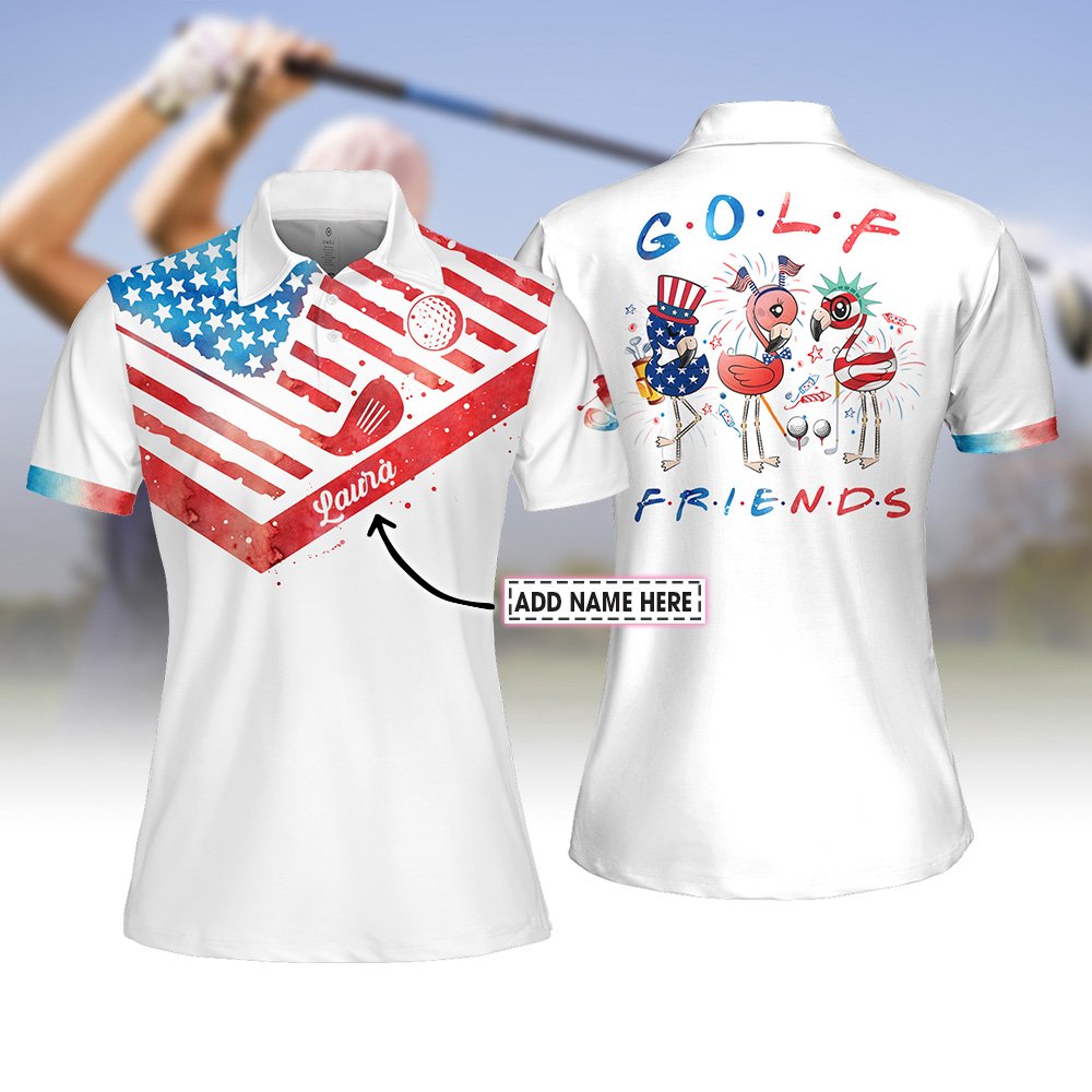 USA Golf Friends Flamingo Women Polo Shirt LVH250801