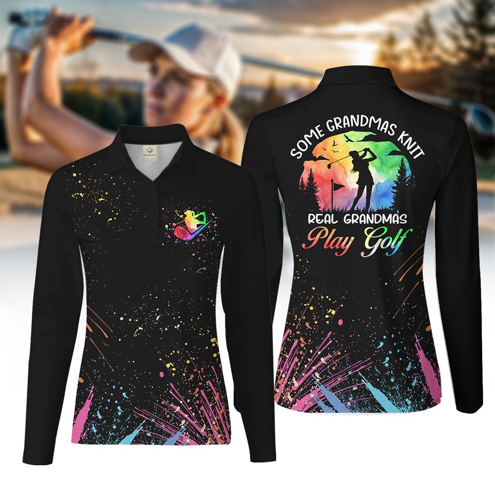 Some Grandmas Knit Real Grandmas Play Golf Women Polo Shirt LLVH060201