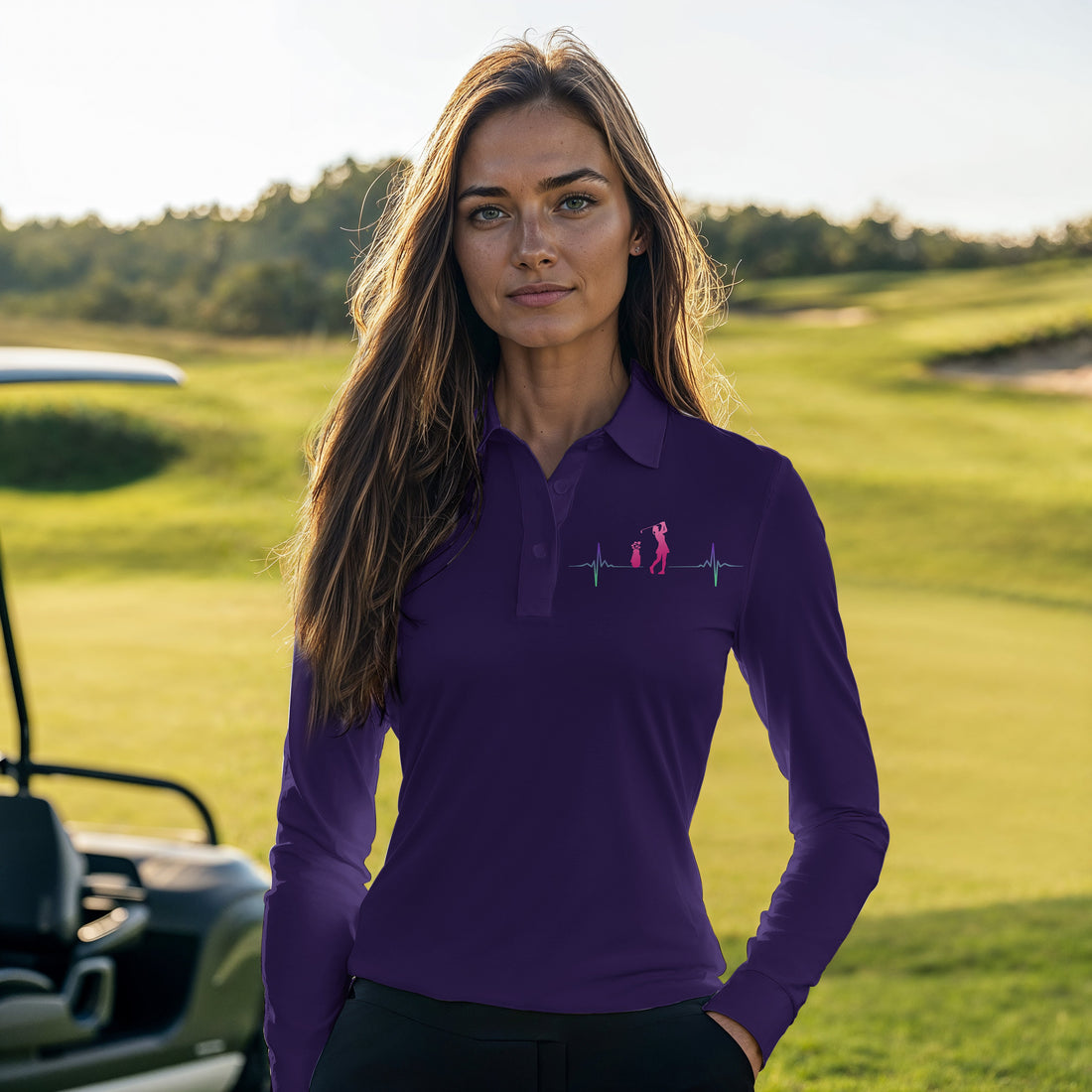 Gradient Play Like A Girl Women Polo Shirt LLVH170301
