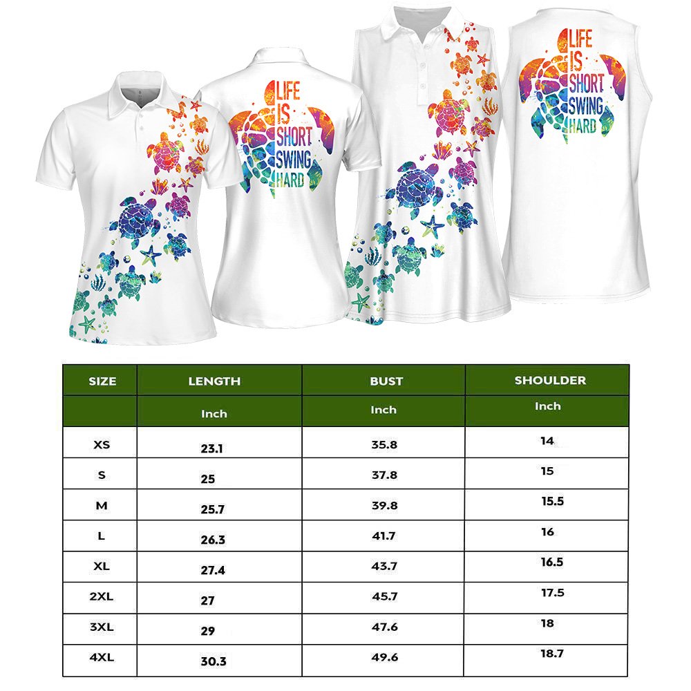 Ocean Turtle Water Color Life Is Short, Swing Hard Women Polo Shirt LVH060901