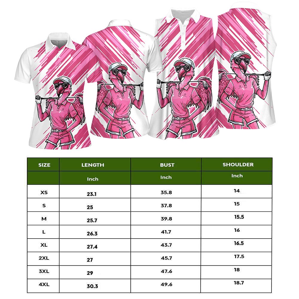Pink Flamingo Women  Golfer Art Women Polo Shirt LVH100901