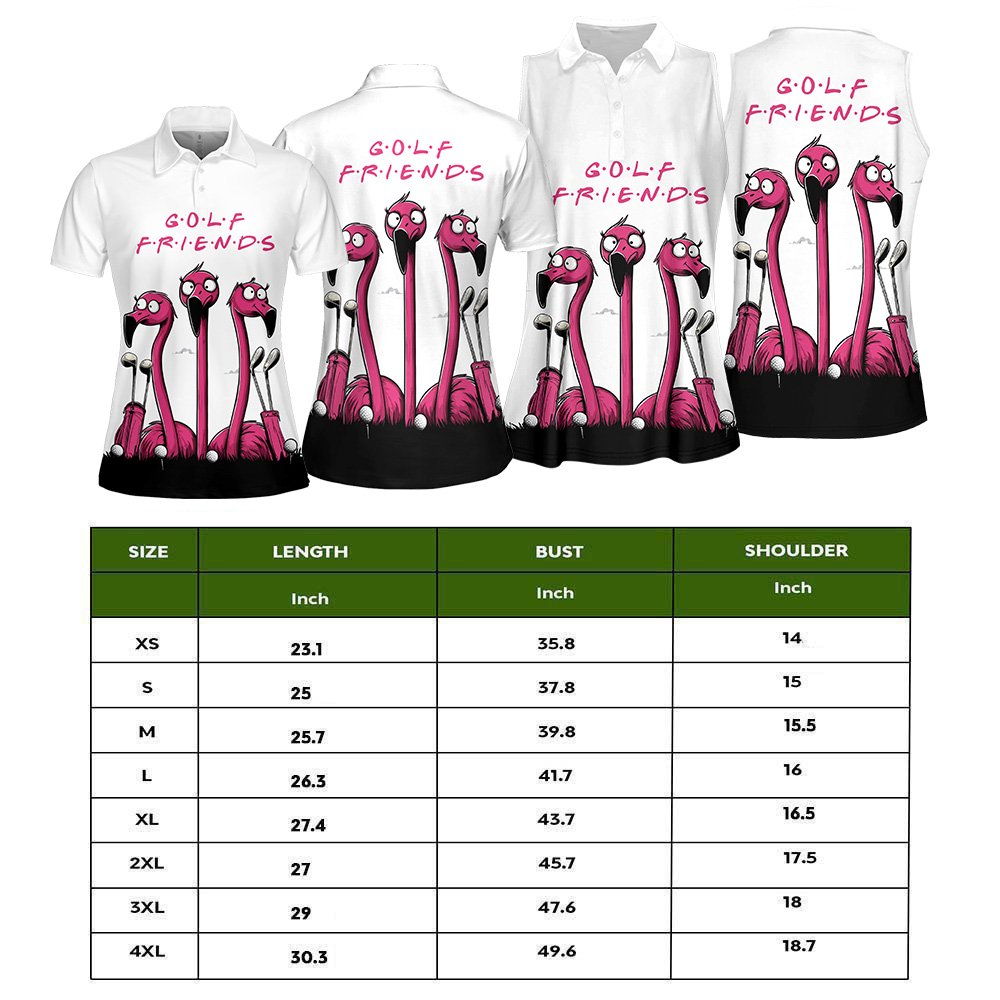 Golf Friends Funny Flamingo Women Polo Shirt LVH090901