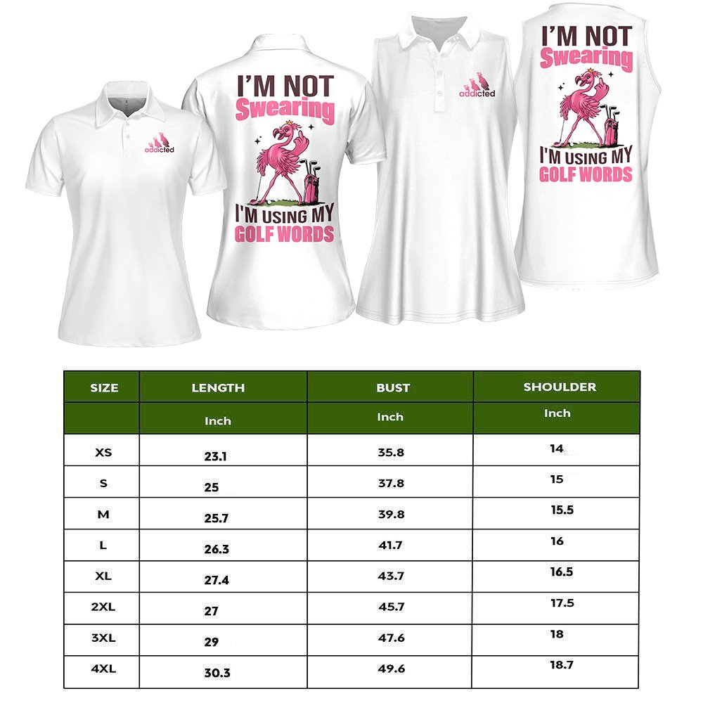 Flamingo I'm Not Swearing, I'm Using My Golf Words Women Polo Shirt LVH190901