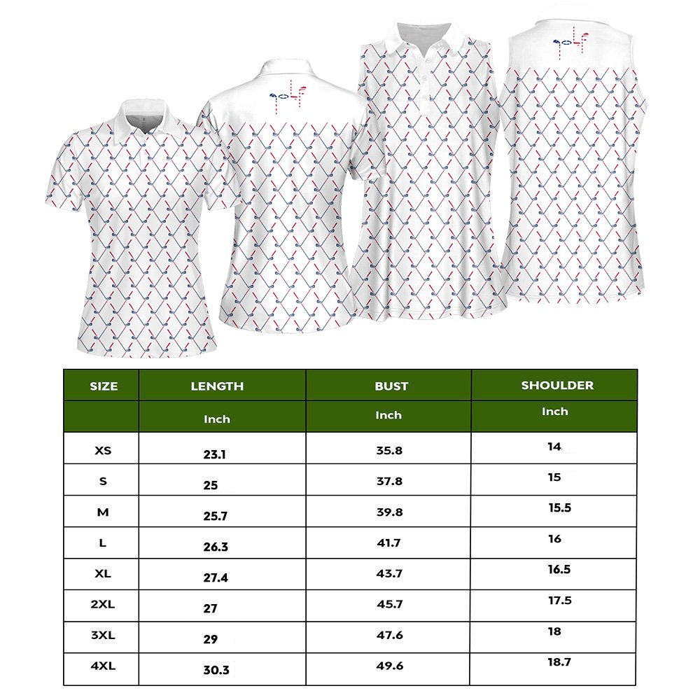 USA Flag Golf Club Pattern Women Polo Shirt LVH240801
