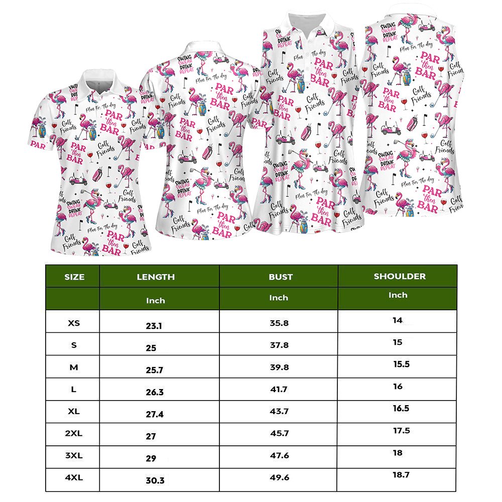 Pink Flamingo Cute Golf Seamless Pattern Women Polo Shirt