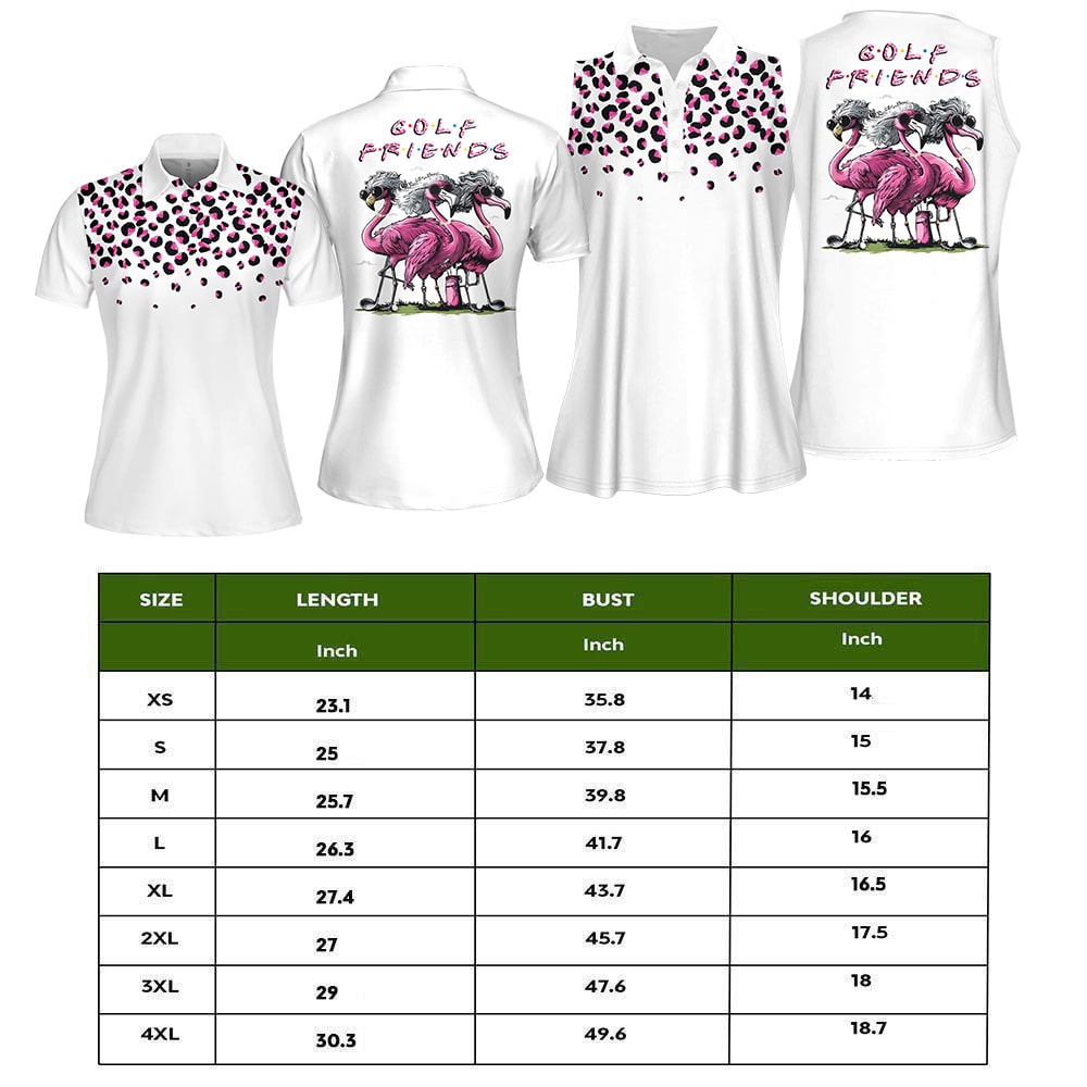 Grandmas Golf Friends Leopard Flamingo Women Polo Shirt LVH150901