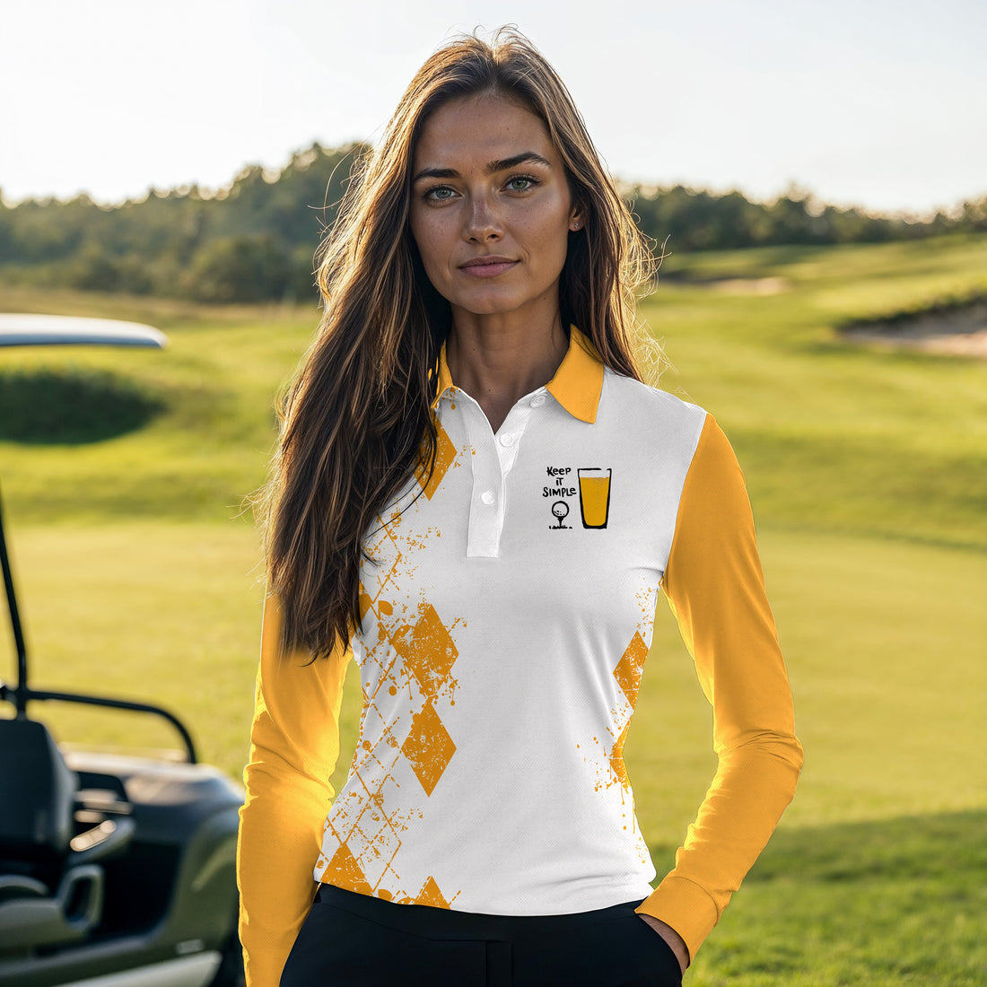 Keep It Simple Golf And Beer Women Polo Shirt LLVH060301