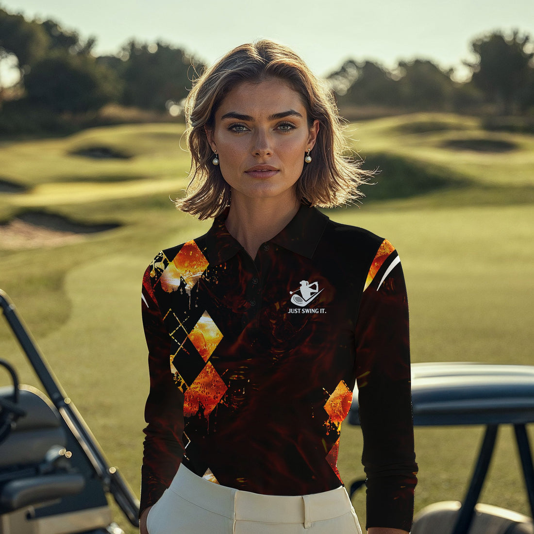 WEEKEND FORECAST GOLFING WITH A CHANCE OF DRINKING Whiskey WOMEN POLO SHIRT LLVH120401