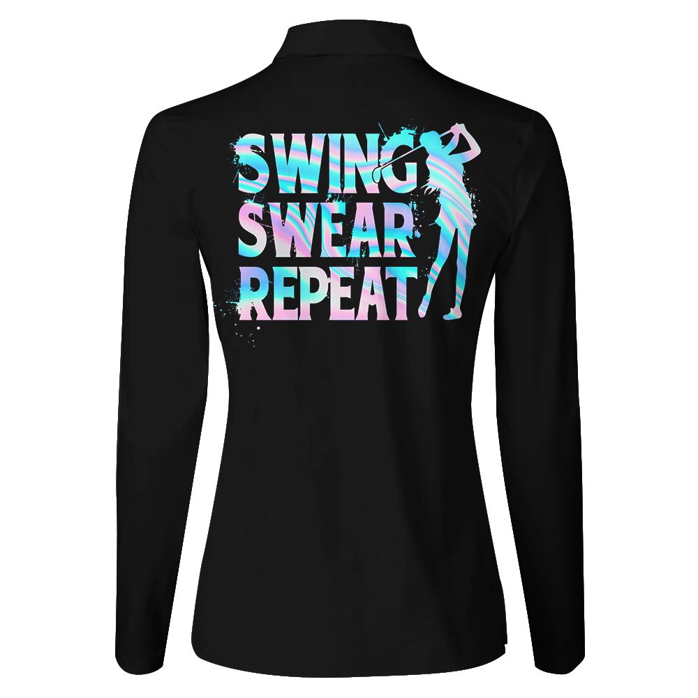 Hologram Swing Swear Repeat Women Polo Shirt LLVH190101