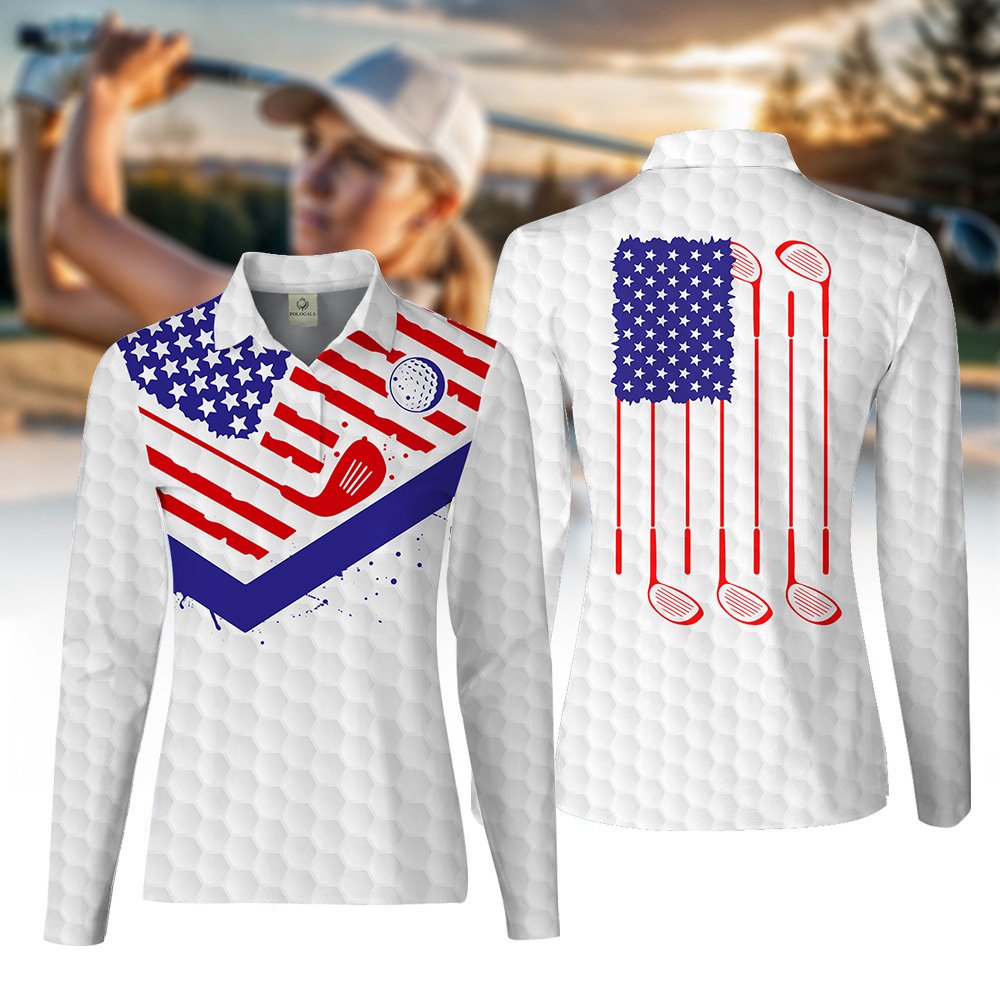 American Flag Golf Women Polo Shirt LLVH240101