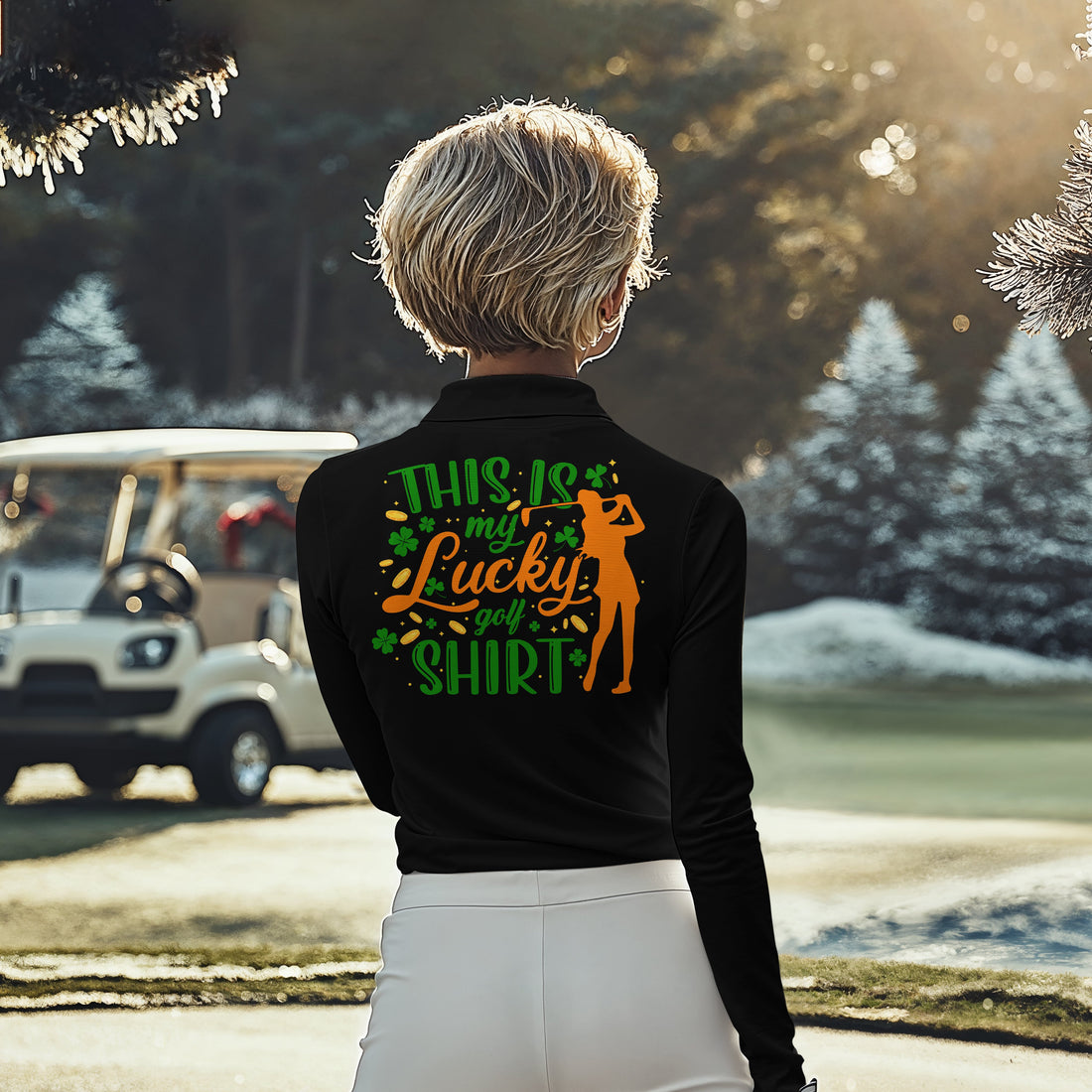 Black Version This Is My Lucky Golf Shirt ST Patrick's Day Women Golf Polo Shirt V2 LLVH250601