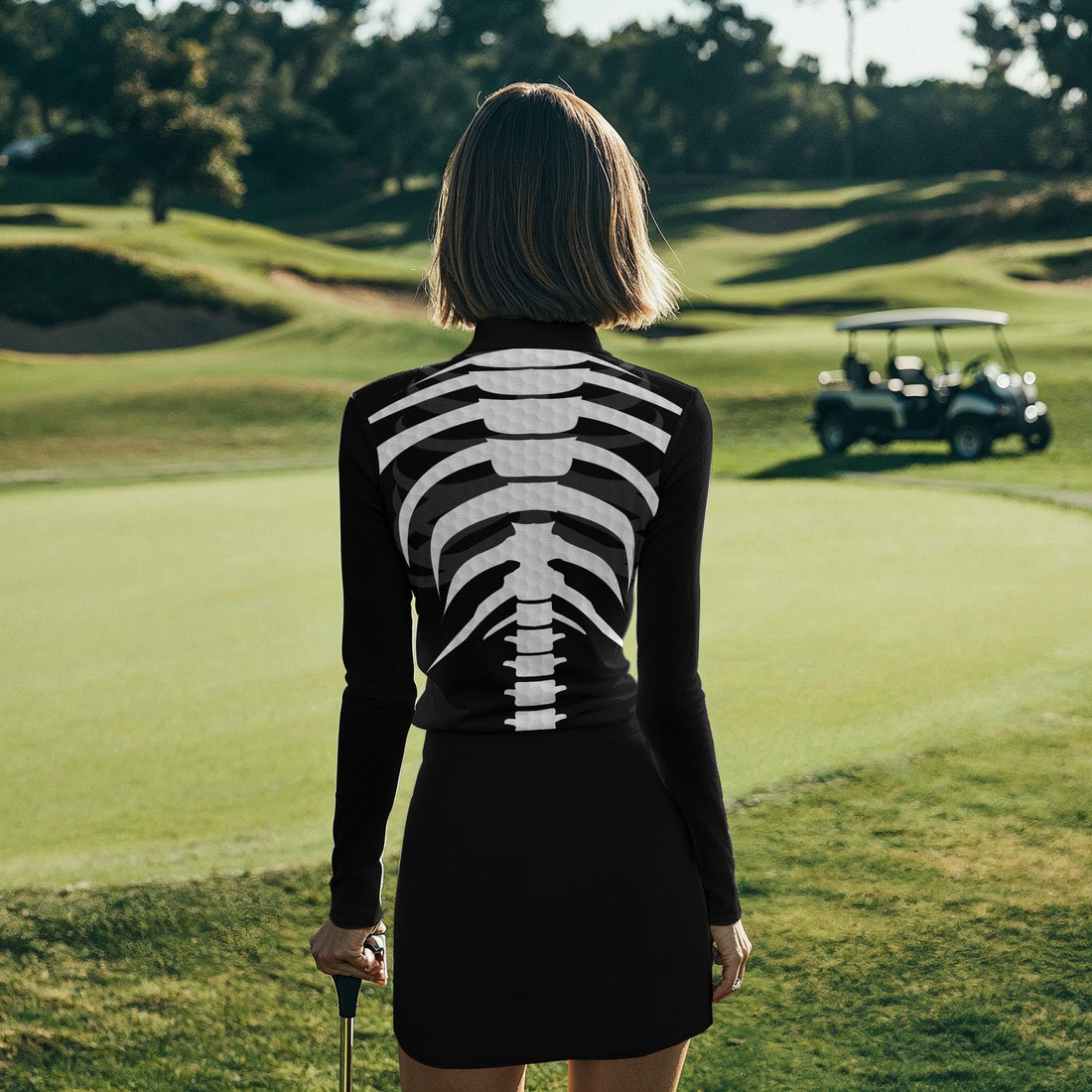 Skeleton Heart Beat Golf Women Polo Shirt LLVH290101