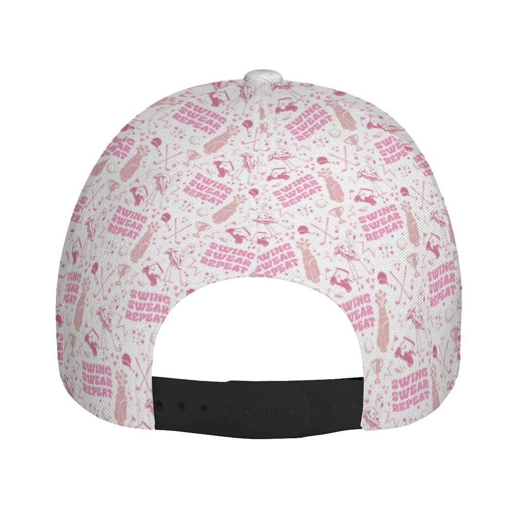 Swing Swear Repeat Pink Seamless Pattern Cap CVH080401