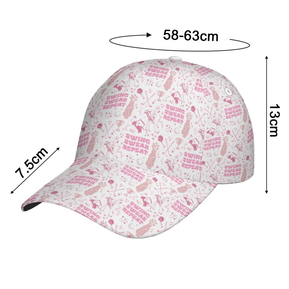 Swing Swear Repeat Pink Seamless Pattern Cap CVH080401