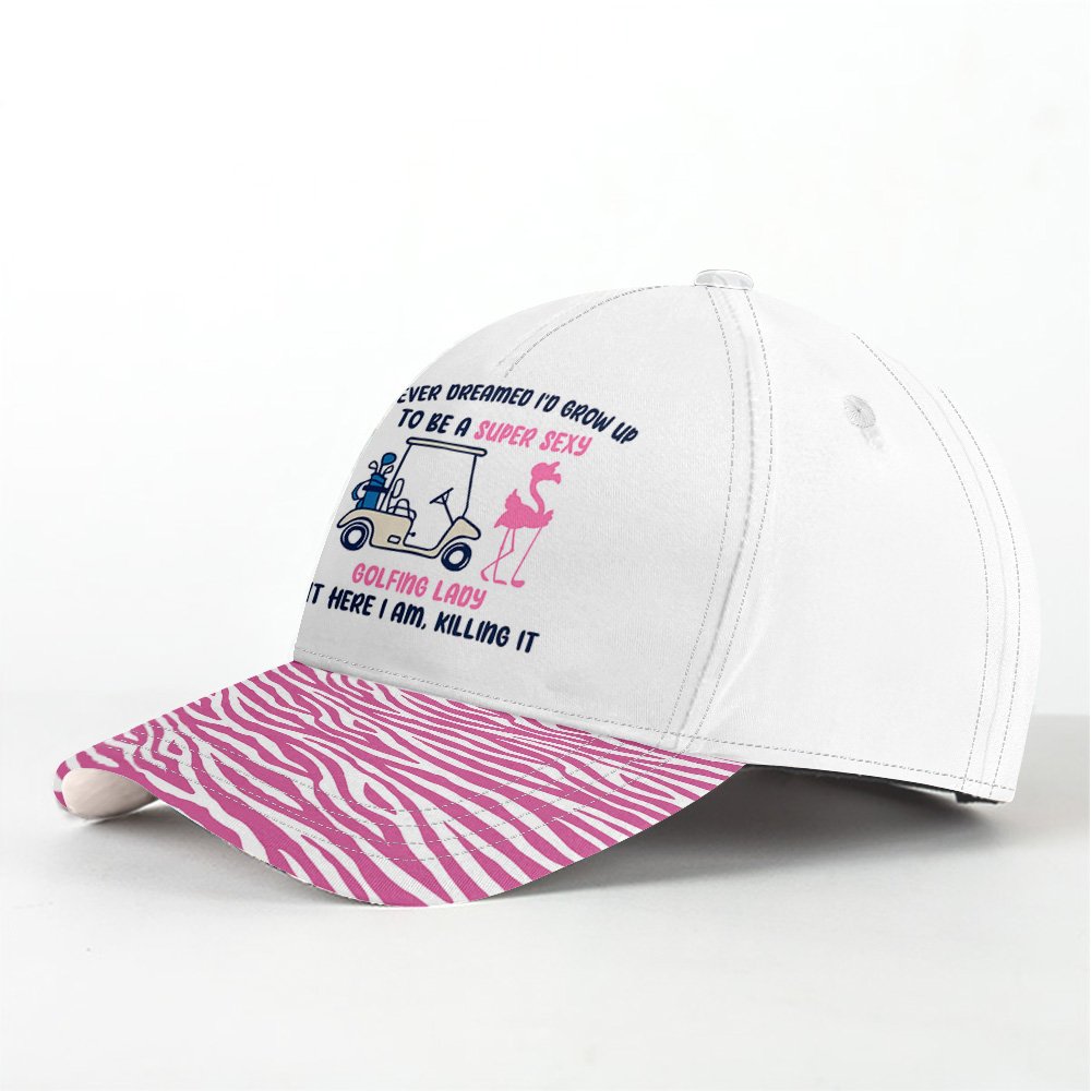 Super Sexy Golfing Lady Flamingo Zebra Cap CVH110601