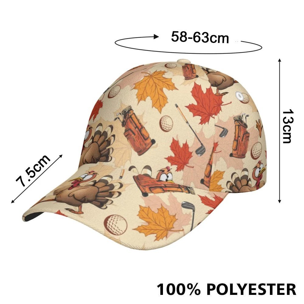 Turkey Golf Pattern Women Cap CVH110601