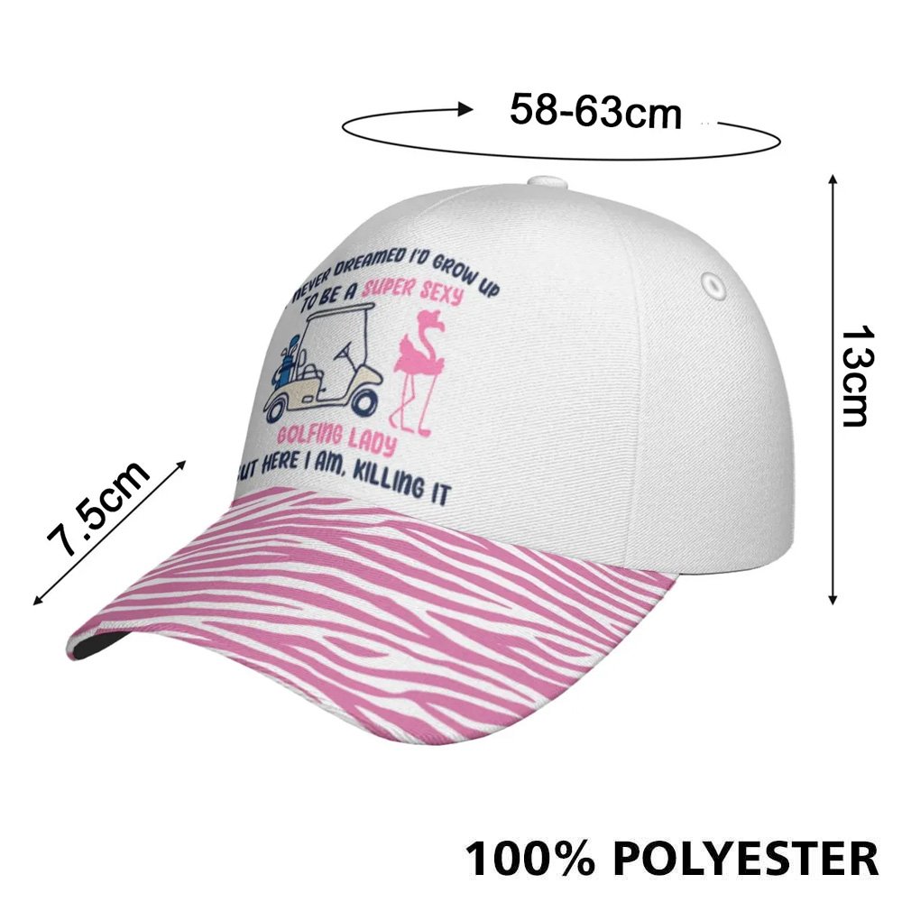 Super Sexy Golfing Lady Flamingo Zebra Cap CVH110601