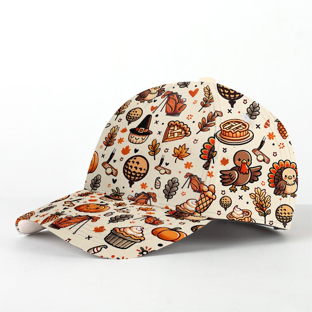 Thanksgiving Golf Pattern Women Cap CVH120601