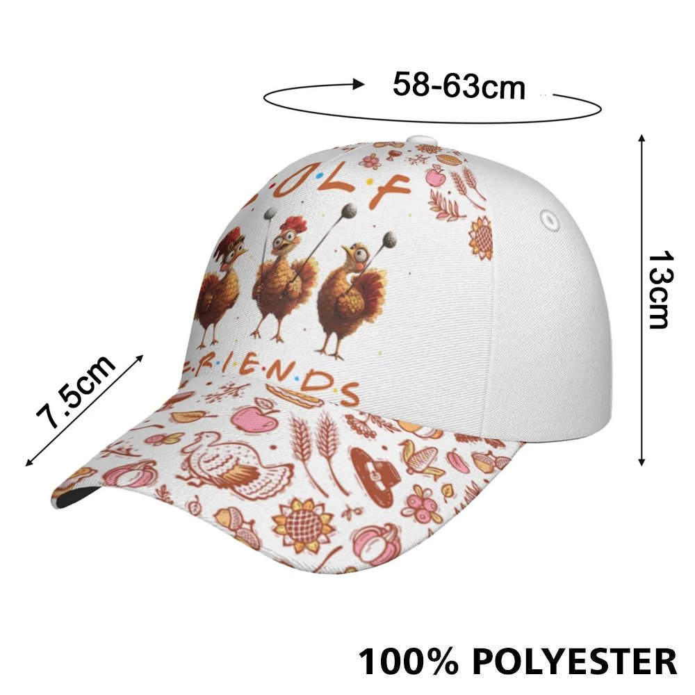 Golf Friends Turkey Thanksgiving Pattern Women Cap CVH130601