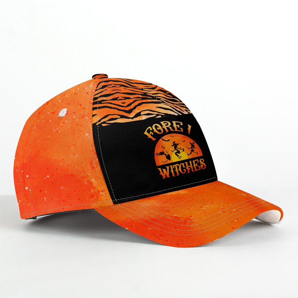 Fore ! Witches Black And Orange Halloween Cap CVH210401