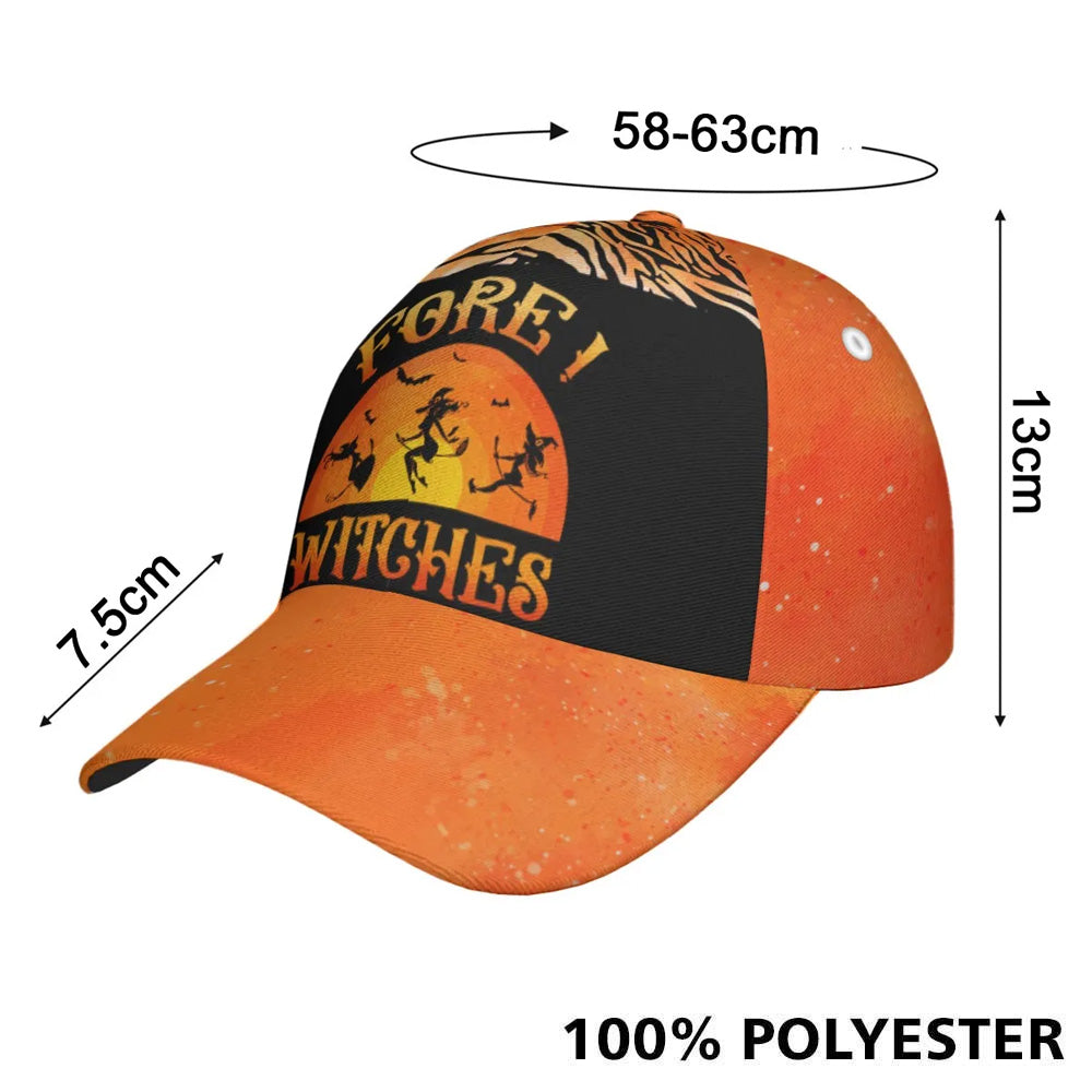 Fore ! Witches Black And Orange Halloween Cap CVH210401