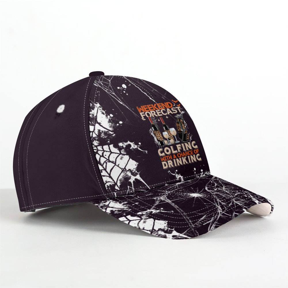 WEEKEND FORECAST GOLFING WITH A CHANCE OF DRINKING Halloween Cap CVH270401