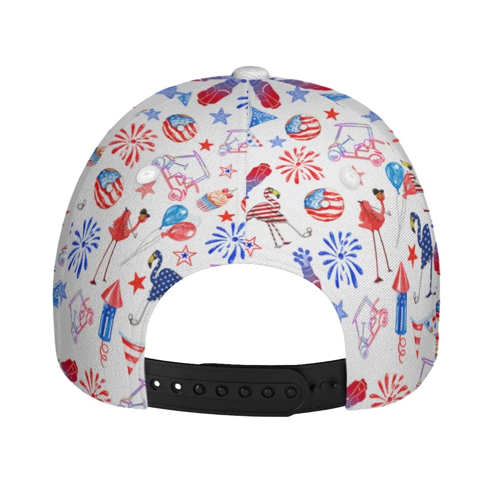 4th Of July Flamingo Pattern Cap CVH290301