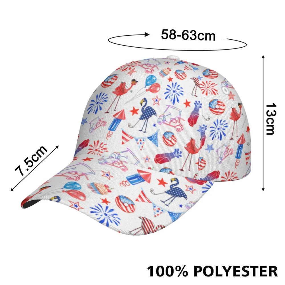 4th Of July Flamingo Pattern Cap CVH290301