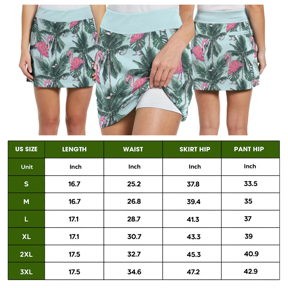 Seamless Tropical Flamingo Golf V3 Skort KVH010201