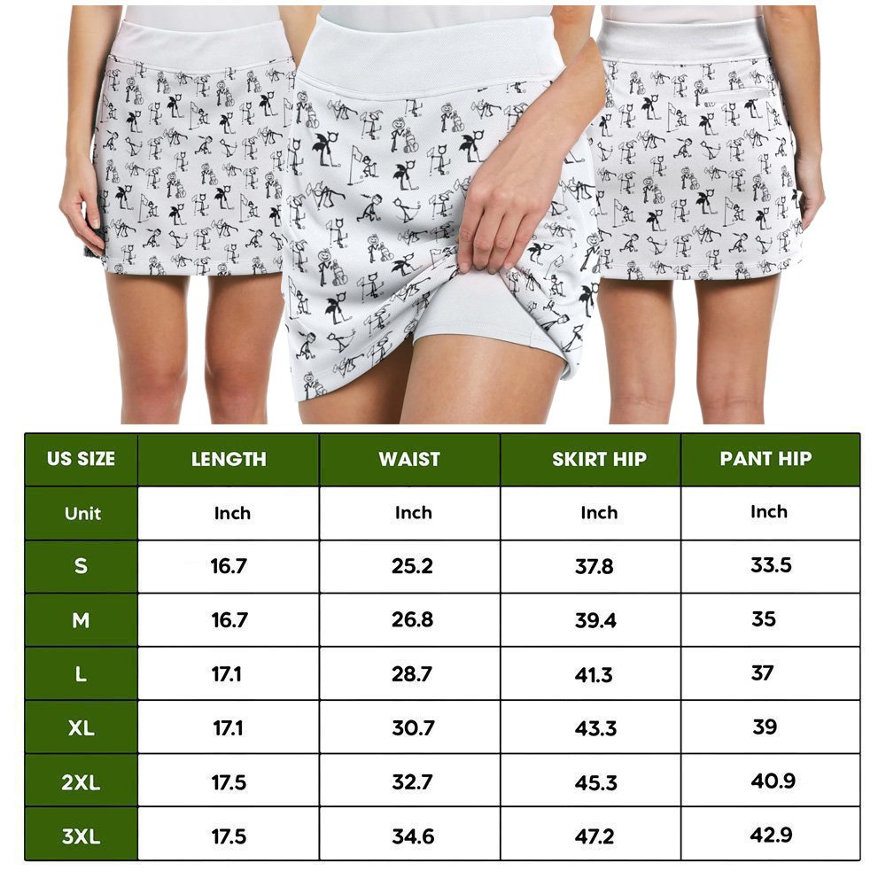 STICKFIGURES Halloween PLAYING GOLF Skort KVH020501