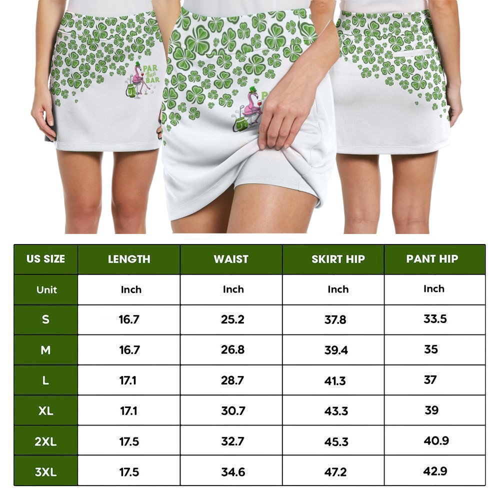 Par Then Bar St Patrick's Day Golf Wine Skort KVH020701