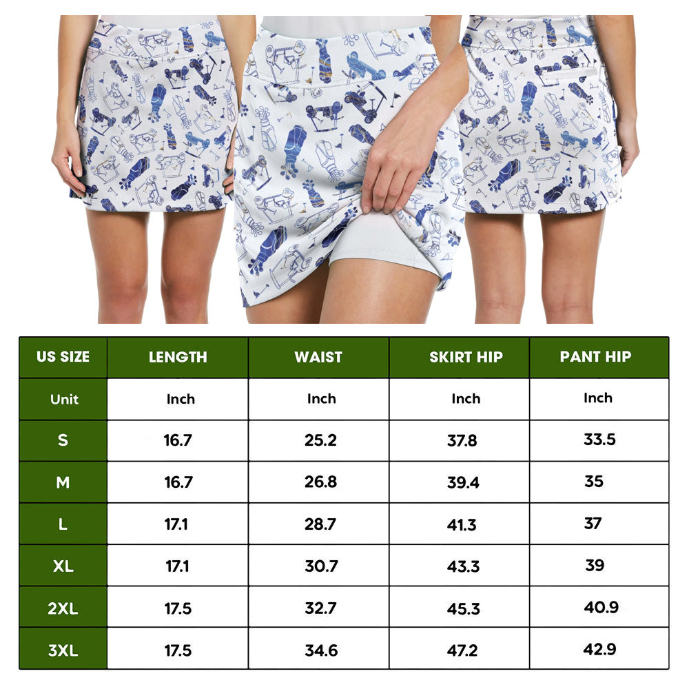 Blue Marble Seamless Golf Pattern Skort KVH030201