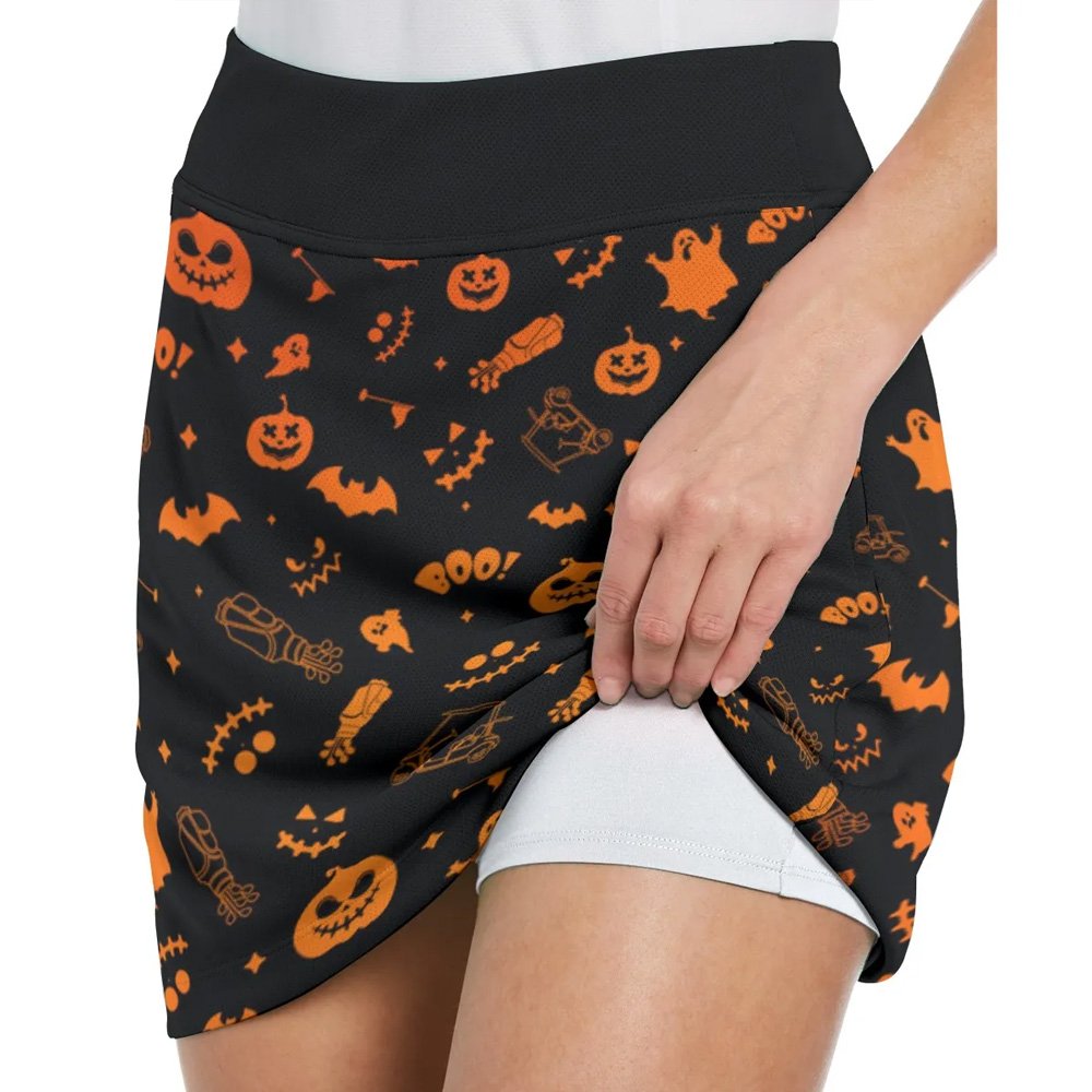 PLAN FOR THE DAY WINE Halloween Orange Skort KVH030501